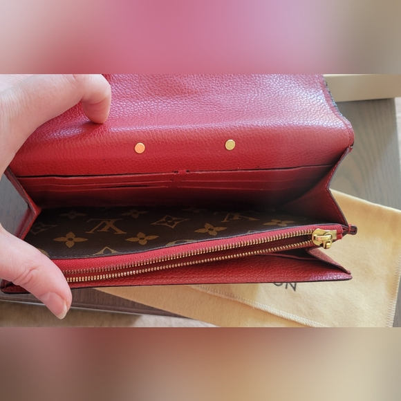 Authentic Louis Vuitton Monogram Portefeuille Pallas Red Wallet - Picture 13 of 17
